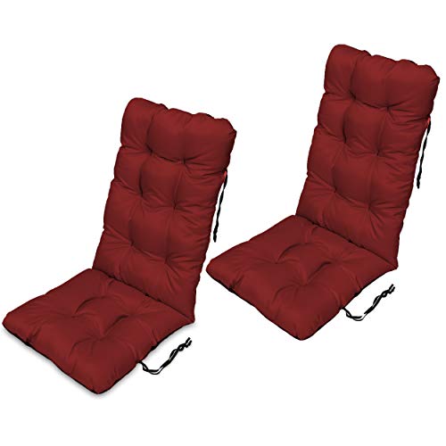 SuperKissen24. Stuhlkissen Sitzkissen und Rückenkissen für stühle - 2er Set 48x123 cm - Outdoor und Indoor - Bordeaux von SuperKissen24.