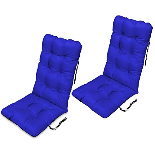 SuperKissen24. Stuhlkissen Sitzkissen und Rückenkissen für stühle - 2er Set 48x123 cm - Outdoor und Indoor - blau von SuperKissen24.