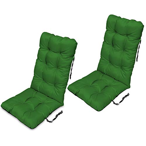 SuperKissen24. Stuhlkissen Sitzkissen und Rückenkissen für stühle - 2er Set 48x123 cm - Outdoor und Indoor - grün von SuperKissen24.