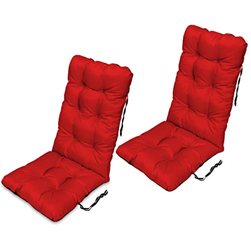 SuperKissen24. Stuhlkissen Sitzkissen und Rückenkissen für stühle - 2er Set 48x123 cm - Outdoor und Indoor - rot von SuperKissen24.