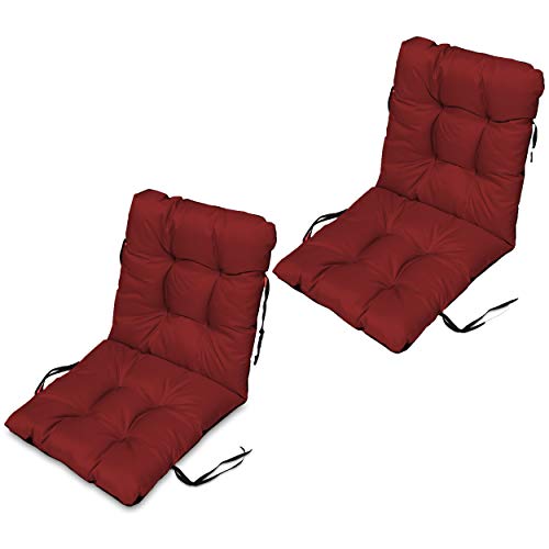 SuperKissen24. Stuhlkissen Sitzkissen und Rückenkissen für stühle - 2er Set 48x96 cm - Outdoor und Indoor - Bordeaux von SuperKissen24.
