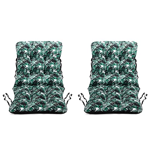 SuperKissen24. Stuhlkissen Sitzkissen und Rückenkissen für stühle 2er Set 48x96 cm Outdoor und Indoor - Exotic von SuperKissen24.