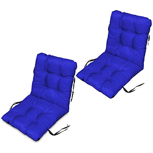 SuperKissen24. Stuhlkissen Sitzkissen und Rückenkissen für stühle - 2er Set 48x96 cm - Outdoor und Indoor - blau von SuperKissen24.