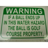 Golfball Wasserhindernis Warnung Metallschild Golf Club Golfball Wasserhindernis Warnung Metallschild Golf Club von SuperSigns2