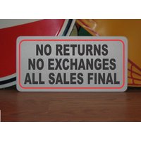 Keine Rückgabe Umtausch 15, 2 cm X 30, 5 Metallschild Für Convenience Store Lebensmittelgeschäft Tankstelle Keine Rückgabe Umtausch 15, 2 cm X 30, 5 Metallschild Für Convenience Store Lebensmittelgeschäft Tankstelle von SuperSigns2