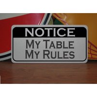 My Table - Rules Metallschild Für Pool & Ping Pong Tennis von SuperSigns2