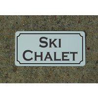 Ski Chalet Metallschild Ski Chalet Metallschild von SuperSigns2