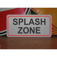 Splash Zone 6 "x 12" Metallschild Für Pool Sprungbrett Nassbereich Wellen Dock Angeltour Boot von SuperSigns2