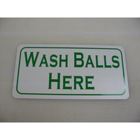 "Wash Balls Here" Blechschild Für Golf Club Ballwaschmaschine "Wash Balls Here" Blechschild Für Golf Club Ballwaschmaschine von SuperSigns2