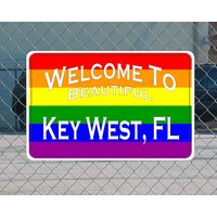 Willkommen Bei Key West Fl Metal Highway Regenbogenschild von SuperSigns2