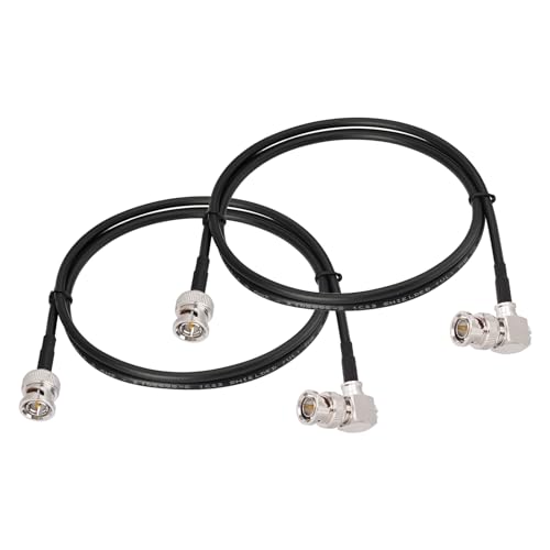 Superbat BNC SDI Kabel 1m 2Stk Belden 1855A 75ohm Stecker auf Rechter Winkel für 3G/6G/HD/4K Kamera Broadcast Monitor Converter von Superbat