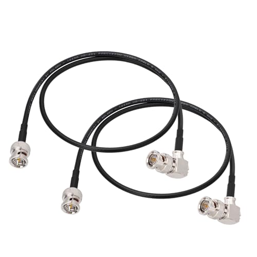 Superbat BNC 3G/6G/HD SDI Kabel 60cm 2Stk Belden 1855A 75ohm Stecker auf Rechtwinklig für HD-SDI/3G-SDI/4K Kamera Broadcast Monitor Converter von Superbat
