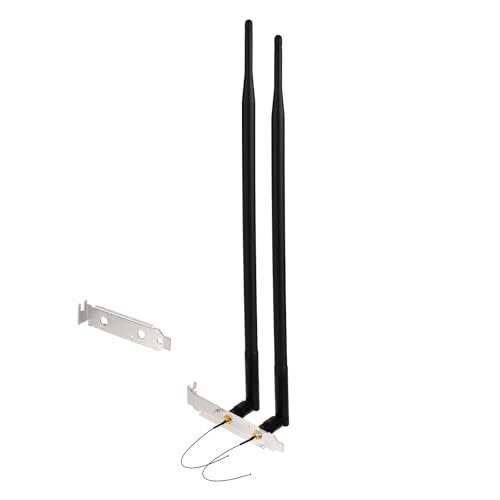 Superbat WLAN Antenne 8dBi 2.4GHz 5.8GHz Dualband RP-SMA Stecker & 25cm U.FL IPEX MHF4 auf RPSMA Buchse Kabel +Computer Rear Slot Cover Kompatibel mit M.2 NGFF Intel Wireless Netzwerkkarte(2 STK) von Superbat