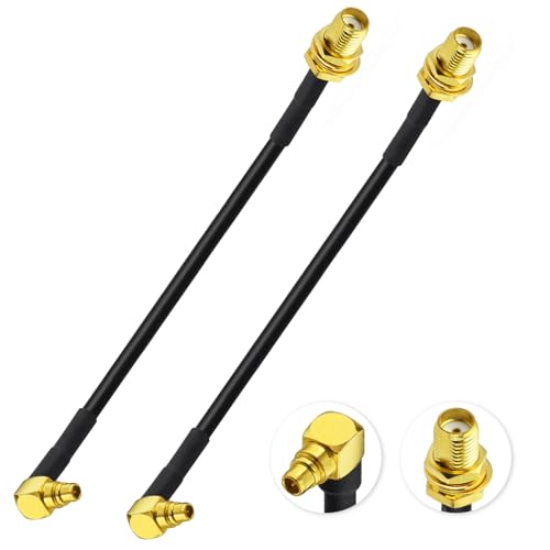 Superbat WiFi Antennenverlängerungskabel 10cm(2Pcs) MMCX Male Right Angle zu SMA Female RG174 Koax Kabel für Wi-Fi,WLAN,Wireless Ethernet,RFID,UWB,WiMAX,iBurst,Zigbee,Bluetooth Wireless,MIMO etc. von Superbat