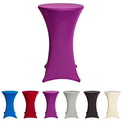 Superbetten-321 Stehtischhussen Tischhusse Tisch Husse Stehtisch Bistrotisch Hussen, Größen, (80x110cm, Lila) von Superbetten-321