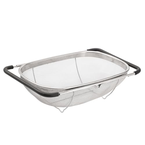 4qt Edelstahl Oval Siebkorb Sieb Über der Spüle Feinmaschig Erweiterbar Sieb Für Küchenspüle, Gemüse, Abfluss, Spülen Obst (4 Quart) von Supercap
