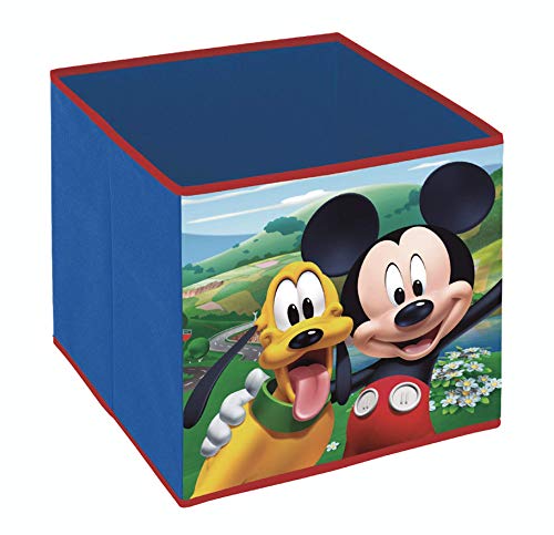 Superdiver Faltbarer Disney Micky Maus und Pluto Stoffwürfel für Kinder - IKEA Kallax-kompatible Spielzeug-Aufbewahrungsbox für das Kinderschlafzimmer - 31x31x31cm von Superdiver