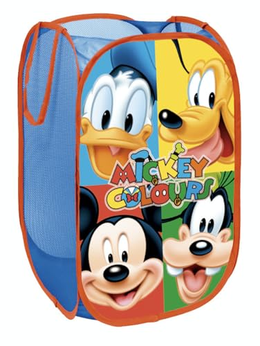 Superdiver Pop-Up-Wäschekorb/Spielzeugkiste Spielzeugbox Aufbewahrungsbox Kleiderbox, für Kinder (Micky and Friends) von Superdiver