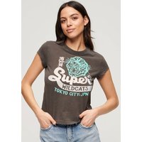 Superdry Kurzarmshirt "EMBELLISHED POSTER CAP SLV TEE" von Superdry