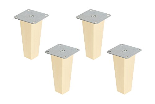 Superelch 4er-Set Möbelfüße für Ivar Schrank/Holzfüße aus Massivholz Buche/Mit Montageplatte & Schrauben/Pyramid / 16 cm von Superelch