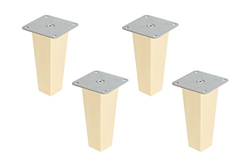 Superelch 4er-Set Möbelfüße für Ivar Schrank/Holzfüße aus Massivholz Buche/Mit Montageplatte & Schrauben/Pyramid / 16 cm von Superelch