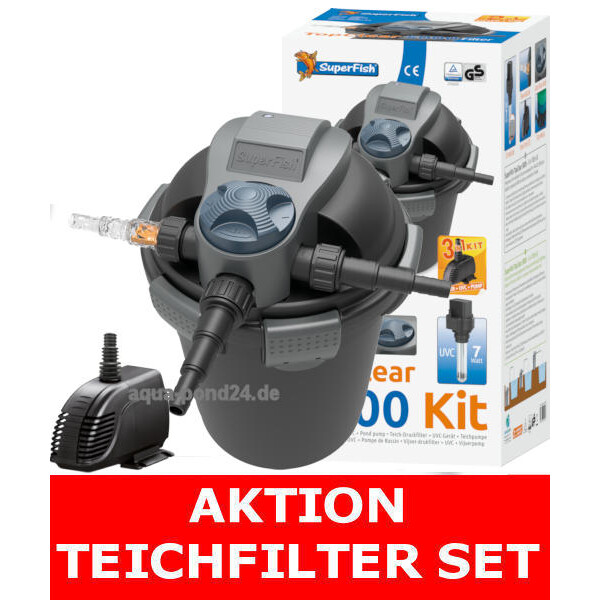 SF Druckfilter Set Top Clear 5000 inkl. Pumpe von Superfish