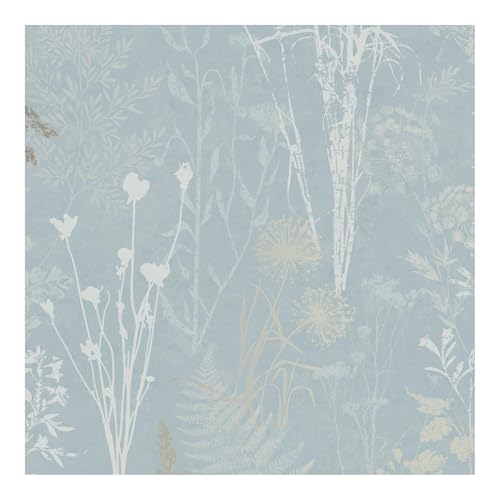 Superfresco Easy Duck Egg Metallic Organics Blumentapete, organisches Blumenmuster, Enteneigrün, Wandauftrag einkleistern von Superfresco Easy