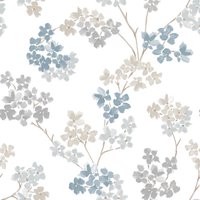 Superfresco Easy Vliestapete "Bailey - Blumen", Blau/Grau - 10m x 52cm von Superfresco Easy