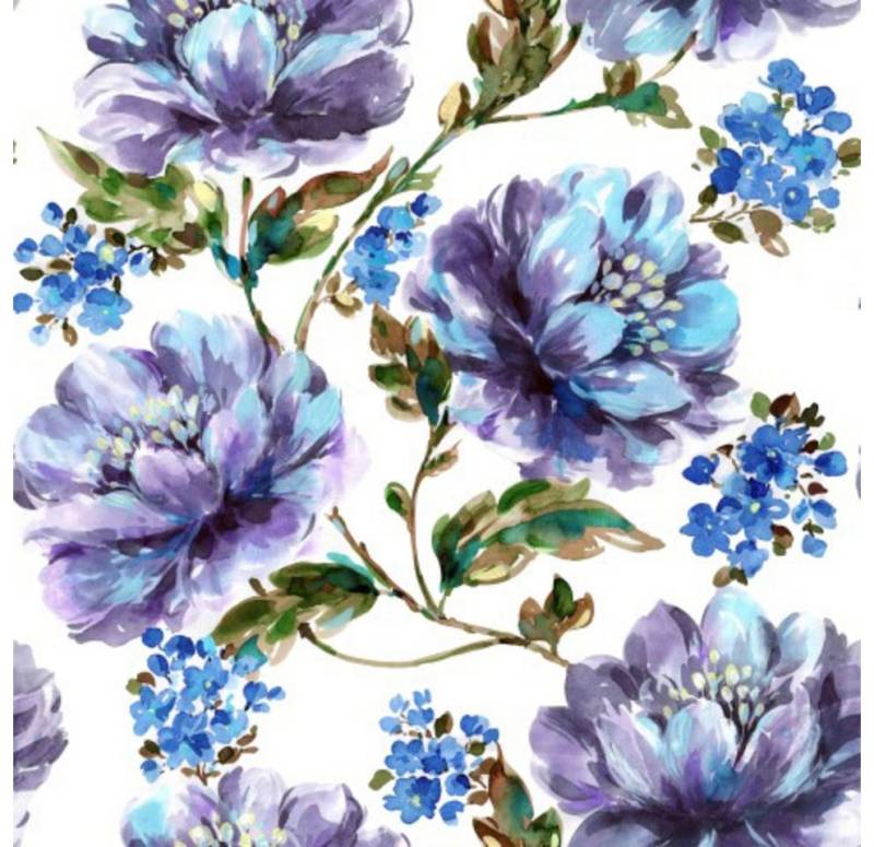 Superfresco Easy Vliestapete Stefanie - Blumen, (1 St), Blau - 10m x 52cm von Superfresco Easy