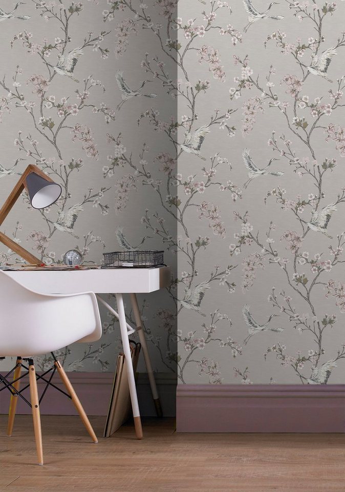 Superfresco Easy Vliestapete Superfresco Easy Vliestapete Alexa Taupe Rosa, animal print, (1 St), Superfresco Easy Vliestapete Alexa Crane Taupe Rosa von Superfresco Easy