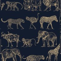 Superfresco Easy Vliestapete "Superfresco Easy Vliestapete SAFARI DARK Blau", animal print von Superfresco Easy