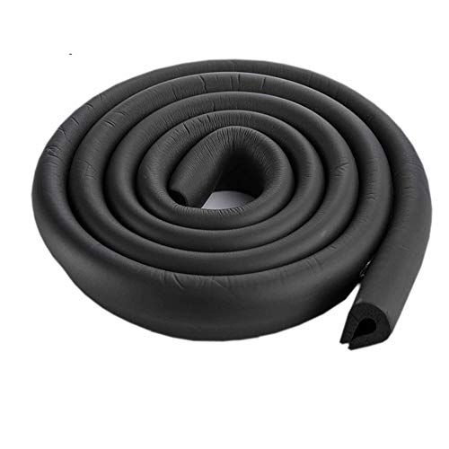 SuperglockT 2Meter Kantenschutz Baby Schutz aus Weichem Schaumstoff Kindersicherung Eckenschutz Verdicken U-Form Selbstklebend Kinderschutz Stoßschutz für Möbel Glastisch (Schwarz) von SuperglockT