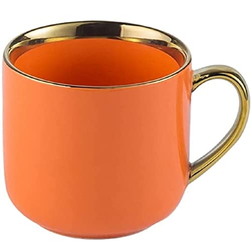 SuperglockT 400ml Kaffeetasse Kakaobecher groß Kaffeebecher Trinkbecher Espressotasse Porzellan Teetasse Geschenktasse Bürotasse für Kalt oder Heißgetränke (Orange) von SuperglockT