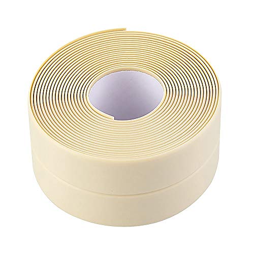 SuperglockT Selbstklebende Dichtungsband Küche Waschbecken 3.2 Meter PVC Dichtungsstreifen wasserdicht&Schimmelfest Dichtband für Badewanne Bad Küche Dusche Toilette (2.2cm Breite, Beige) von SuperglockT