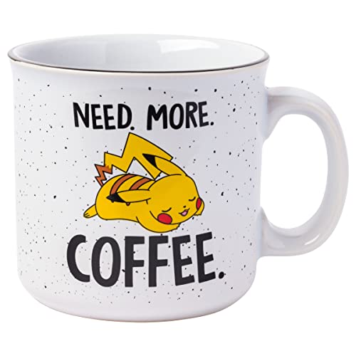 Silver Buffalo Pokemon Pikachu Need More Coffee Keramik-Becher, 590 ml von Silver Buffalo