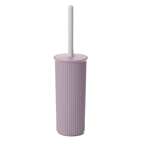 Dekoratives Kunststoff-WC-Bürste und Halter-Set, lila (1 Pack), Reiniger für Badezimmer, Geripptes Design von Superio
