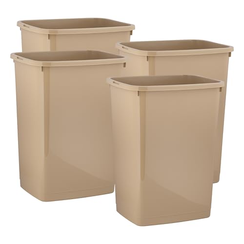 Superio Großer Küchenabfalleimer für Küche, Garage, Innen- und Außenbereich, 40 l, Beige von Superio