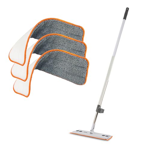 Superio Selbstauswringender Mikrofaser-Wischmopp mit freihändiger Auswringklinge und 3er-Pack, wiederverwendbar und waschbar, 20,3 x 11,4 cm, Mikrofaser-Wischpad für Zuhause, Küche, Bad, streifenfreie Superio Selbstauswringender Mikrofaser-Wischmopp mit freihändiger Auswringklinge und 3er-Pack, wiederverwendbar und waschbar, 20,3 x 11,4 cm, Mikrofaser-Wischpad für Zuhause, Küche, Bad, streifenfreie von Superio