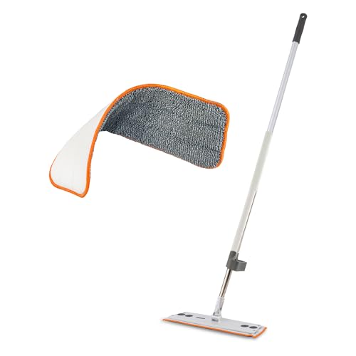 Superio Selbstauswringender Mikrofaser-Wischmopp mit freihändiger Auswringklinge und wiederverwendbarem und waschbarem Mikrofaser-Wischpad für Zuhause, Küche, Bad, streifenfreie Reinigung von Superio
