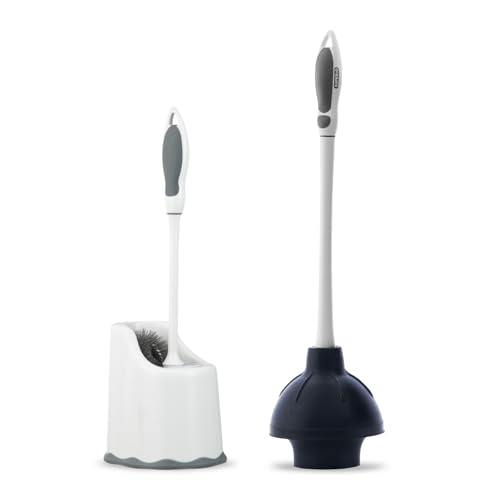 Superio Spülbecken- und WC-Saugglocke mit WC-Bürste und Halterungs-Set, Doppelzweck-Abflusssaugglocke mit schimmelresistentem Gummikopf und ergonomischem Griff von Superio