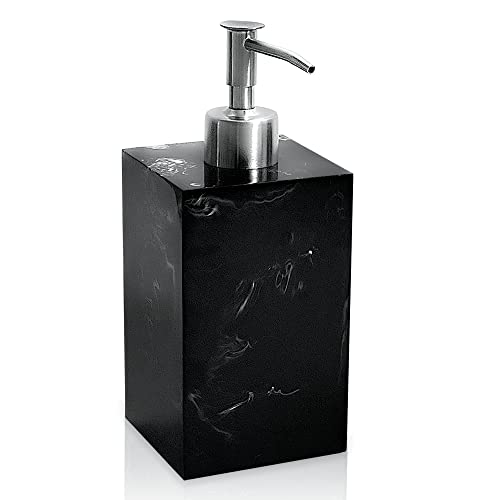 Superior Interior Seifenspender Schwarz 500ml in Marmoroptik für Badezimmer Küche Nachfüllbarer Spülmittelspender, Soap Dispenser, Pumpspender, Schaumspender, Shampoo Flaschen zum Befüllen (Schwarz) von Superior Interior