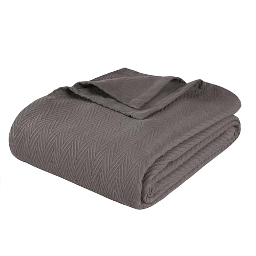 Superior 100% Cotton Oversized Throw, Woven Blanket, Twin, Charcoal von Superior