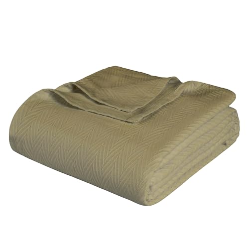 SUPERIOR 100% Baumwolle, luxuriöse Metro-Decke für die ganzjährige Verwendung, graugrün, Twin von Superior