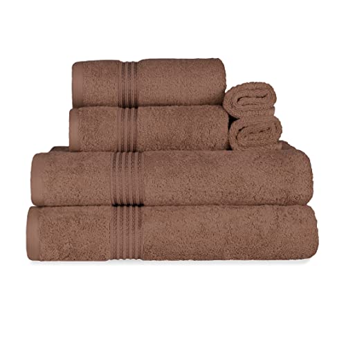 Superior 100% Long Staple Combed Cotton Towel Set, 6 Piece, Mocha von Superior