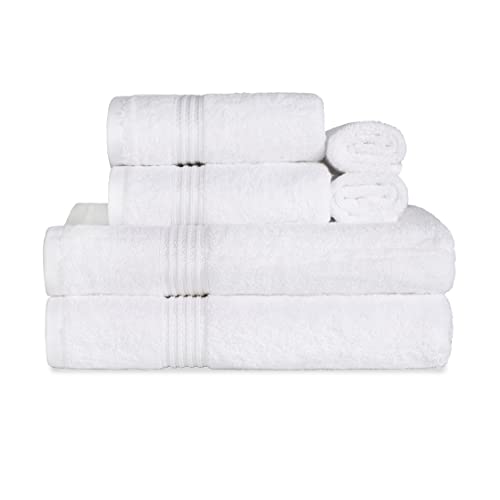 Superior Handtuch-Set, ägyptische Baumwolle, 6-teilig, Badezimmer-Essentials, Handtücher für Badezimmer, Wohnung, Airbnb, Gästebad, Gesicht, Hand, Badetücher, Waschlappen, saugfähig, schnell von Superior
