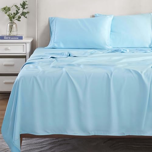 Superior 100% Modal 4-teiliges Bettlaken-Set, hellblau, King von Superior
