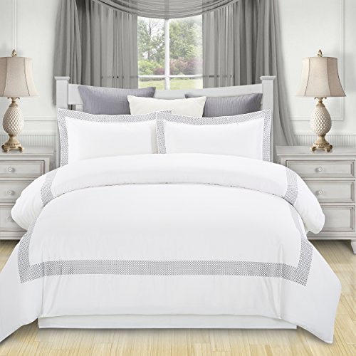 Superior 200 Thread Count 100% Cotton Embroidered Cal King Duvet Cover Set Glenmont, King/California King von Superior