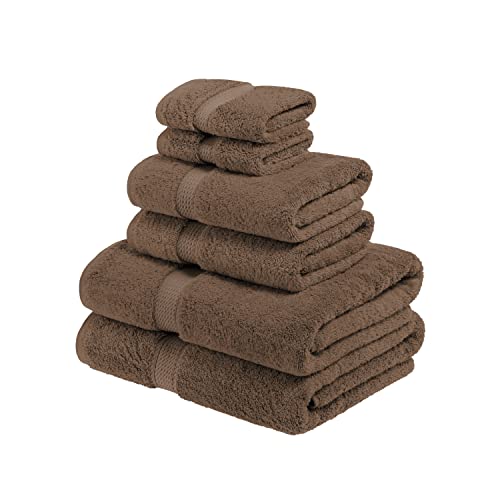 Superior - 6-teiliges Handtuchset, 900 Gramm, Baumwolle, schokoladenfarben von Superior