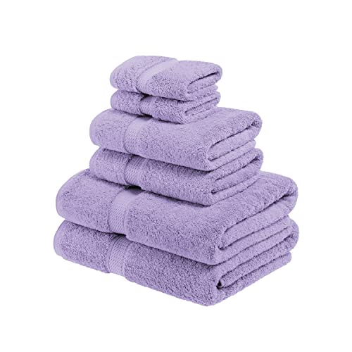 SUPERIOR - 6-teiliges Handtuchset, 900 Gramm, Baumwolle, violett von Superior