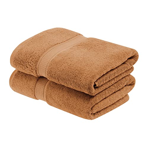 Superior 900 g/m² Luxus Badetücher aus 100% hochwertiger langstapeliger gekämmter Baumwolle Set von 2 Badetüchern in Hotel- und Spa-Qualität Modern Bath Towel Rust von Superior